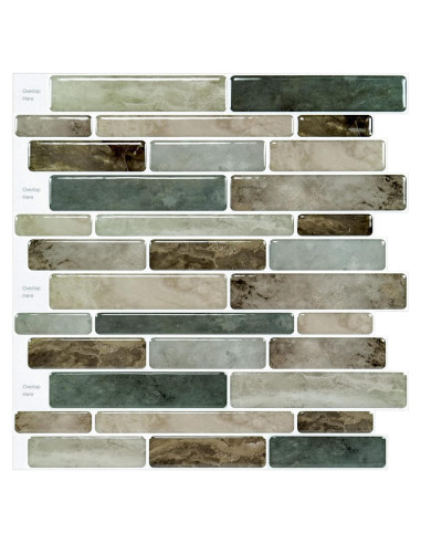 Azulejo Autoadhesivo LONGKING 30.48x30.48 cm Marrón 10 Hojas