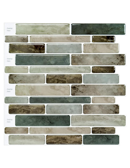 Azulejo Autoadhesivo LONGKING 30.48x30.48 cm Marrón 10 Hojas