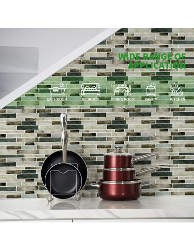 Azulejo Autoadhesivo LONGKING 30.48x30.48 cm Marrón 10 Hojas