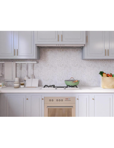 Azulejo Mosaico Concha Madreperla eazart 30x30 cm Blanco Marfil