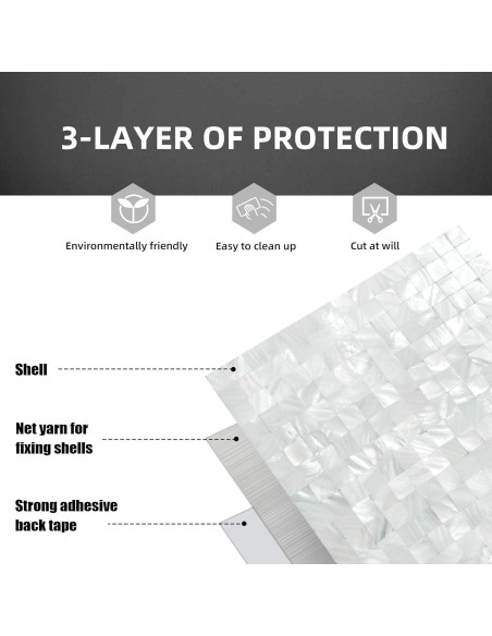 Azulejo Mosaico Concha Madreperla eazart 30x30 cm Blanco Marfil