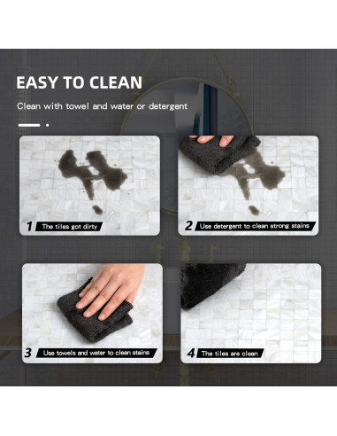 Azulejo Mosaico Concha Madreperla eazart 30x30 cm Blanco Marfil