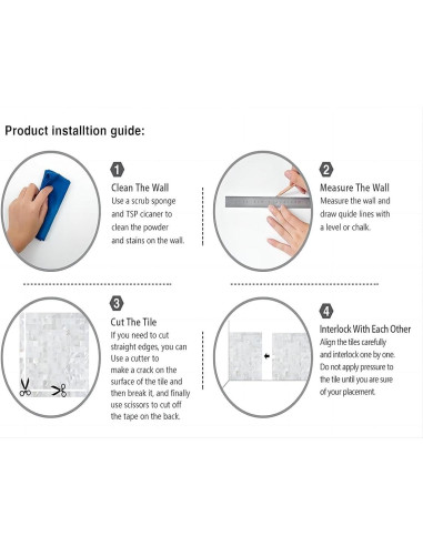 Azulejo Mosaico Concha Madreperla eazart 30x30 cm Blanco Marfil