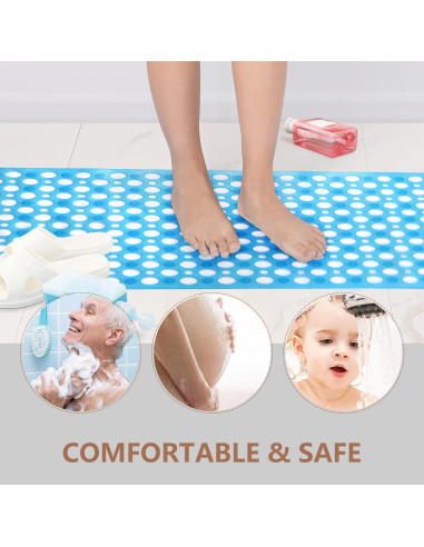 Alfombra de Baño Antideslizante Sheepping 76x43 cm Azul