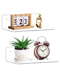 Estante Flotante de Acrílico Transparente Luium - Juego de 2