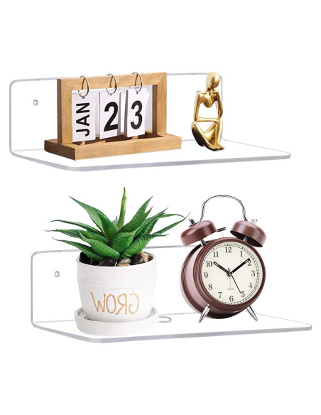 Estante Flotante de Acrílico Transparente Luium - Juego de 2