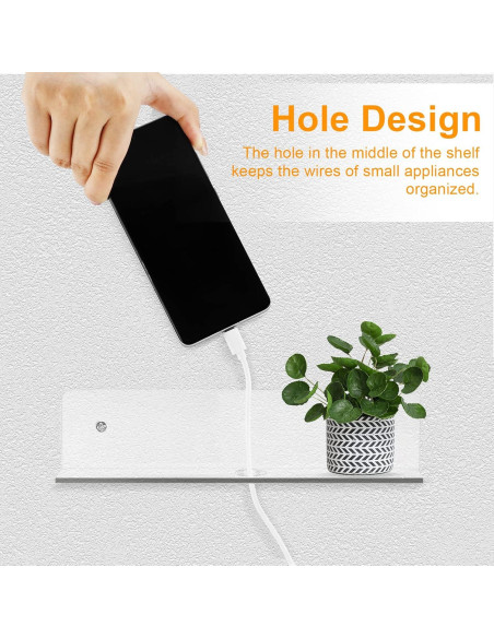 Estante Flotante de Acrílico Transparente Luium - Juego de 2