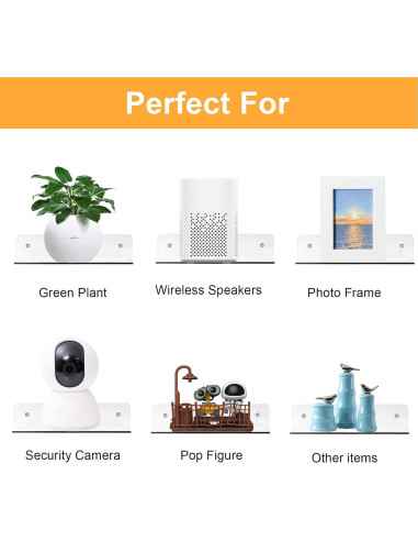 Estante Flotante de Acrílico Transparente Luium - Juego de 2