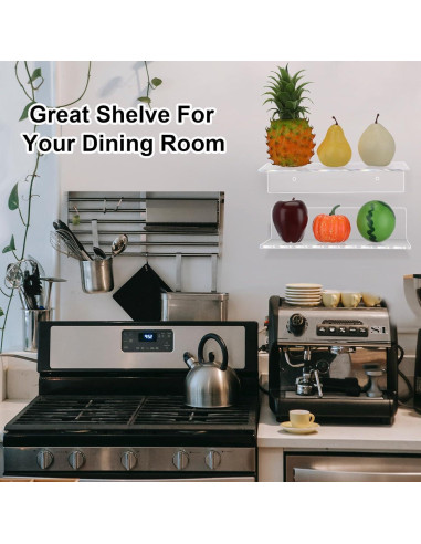 Paquete de 12 estantes flotantes Vinsot de acrílico 30x15 cm