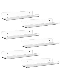 Estantes Flotantes Acrílicos Dezzer, Paquete de 6, 38.1cm