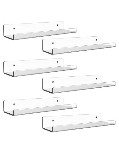 Estantes Flotantes Acrílicos Dezzer, Paquete de 6, 38.1cm