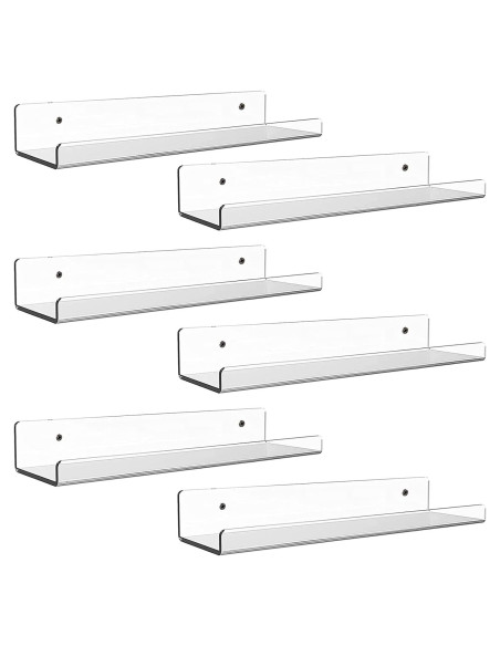 Estantes Flotantes Acrílicos Dezzer, Paquete de 6, 38.1cm