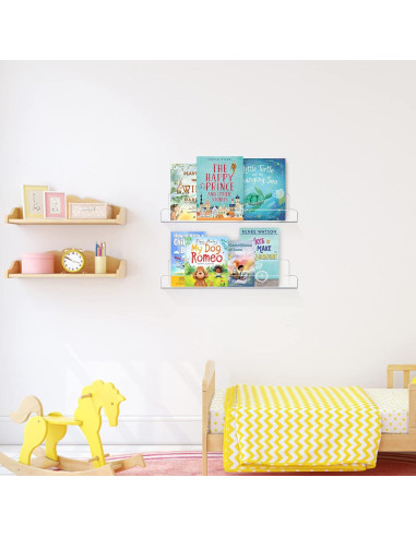 Estantes Flotantes Acrílicos Dezzer, Paquete de 6, 38.1cm