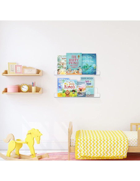 Estantes Flotantes Acrílicos Dezzer, Paquete de 6, 38.1cm