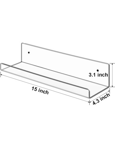 Estantes Flotantes Acrílicos Dezzer, Paquete de 6, 38.1cm