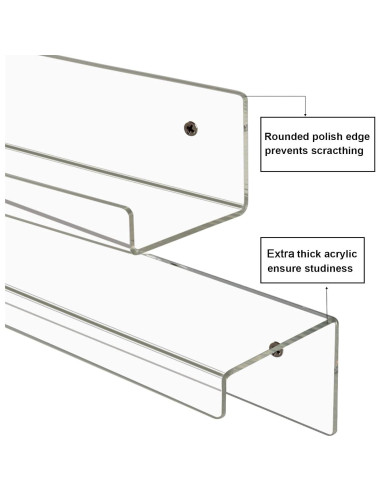 Estantes Flotantes Acrílicos Dezzer, Paquete de 6, 38.1cm