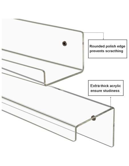 Estantes Flotantes Acrílicos Dezzer, Paquete de 6, 38.1cm