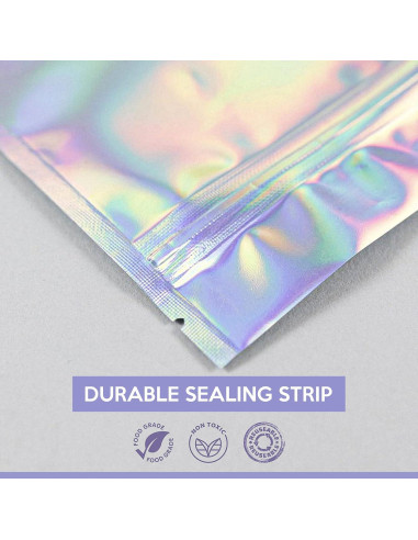 100 Bolsas Mylar Reutilizables SPACE SEAL Holográfico 7.62x10.16 cm
