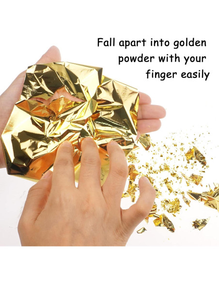 Hojas de Oro Gwybkq 300 Unidades 14x14 cm para Manualidades