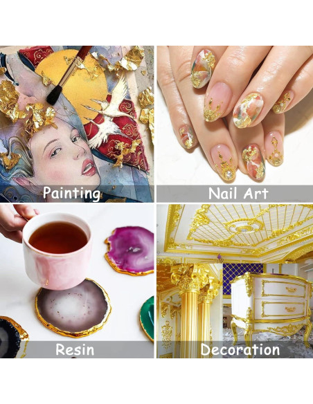 Hojas de Oro Gwybkq 300 Unidades 14x14 cm para Manualidades