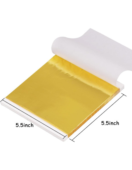 Hojas de Oro Gwybkq 300 Unidades 14x14 cm para Manualidades