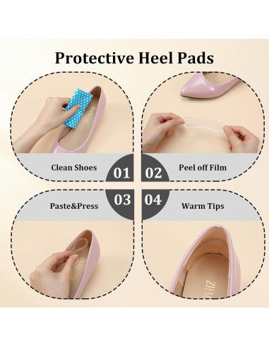 16 Almohadillas de Silicona para Tacones Bremorou Transparente