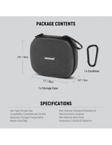 Funda Dura Neewer para Drone DJI NEO Impermeable 19.3x16.4cm