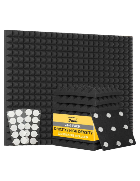 Paquete de 25 Paneles Acústicos Piramidales Acoustic Freaks 30.48x30.48cm