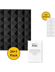 Paquete de 25 Paneles Acústicos Piramidales Acoustic Freaks 30.48x30.48cm 2