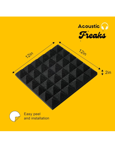 Paquete de 25 Paneles Acústicos Piramidales Acoustic Freaks 30.48x30.48cm