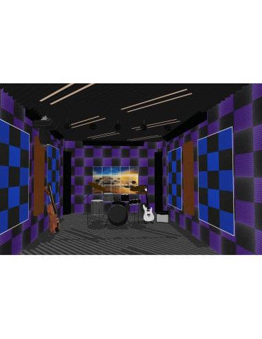 96 Paneles de Espuma Acústica Absorb the Echo 30.48x30.48cm