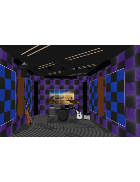 96 Paneles de Espuma Acústica Absorb the Echo 30.48x30.48cm