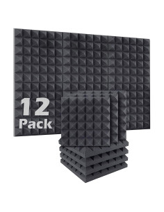 Paquete de 12 Paneles Acústicos Pirámide 30.48x30.48 cm