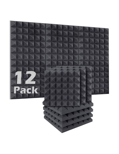 Paquete de 12 Paneles Acústicos Pirámide 30.48x30.48 cm