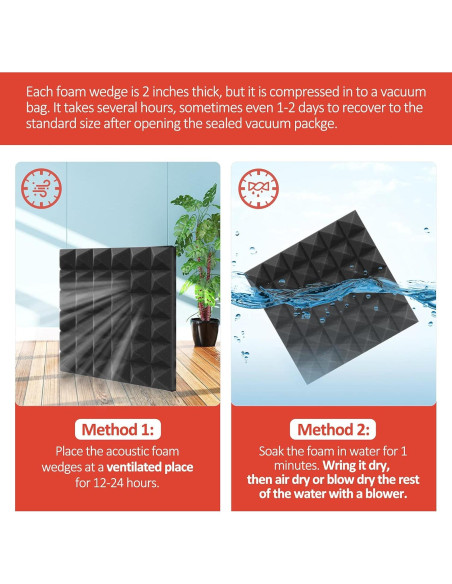 Paquete de 12 Paneles Acústicos Pirámide 30.48x30.48 cm