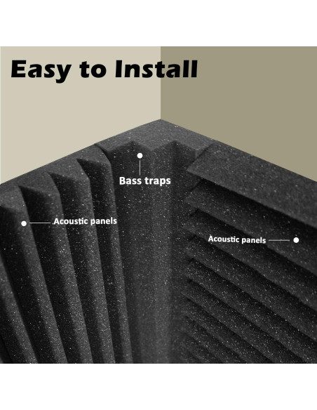 Paquete de 24 trampas de graves espuma acústica 30.48x7.62cm