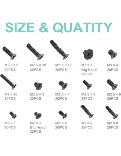 Kit de Tornillos de Reemplazo QTEATAK 300 Pcs para Laptop 2