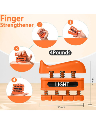Entrenador de Fuerza de Agarre DICYWUDI - 3 Niveles 1.36kg a 4.99kg