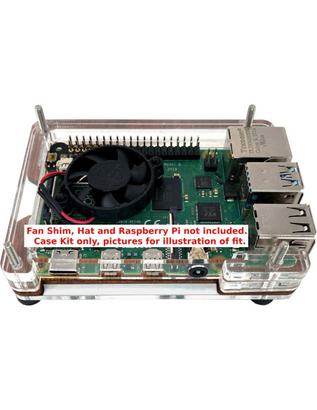 Estuche Zebra Classic C4Labs para Raspberry Pi 3B+/4B - Hielo Negro