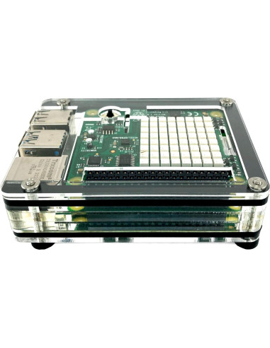 Estuche Zebra Classic C4Labs para Raspberry Pi 3B+/4B - Hielo Negro