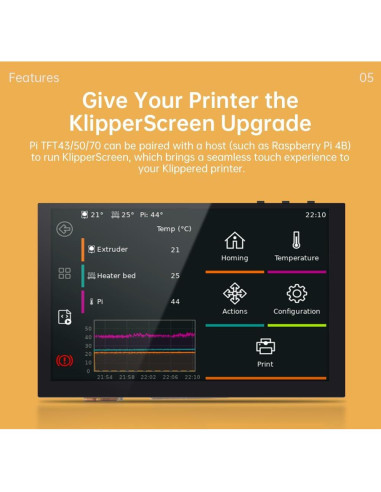 Pantalla Táctil Capacitiva 5" BIQU PI TFT50 V2.1 800x480