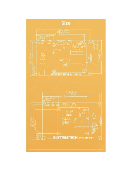 Pantalla Táctil Capacitiva 5" BIQU PI TFT50 V2.1 800x480