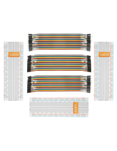 Kit de Cables Puente y Protoboard Deyue 830 Puntos