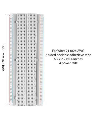 Kit de Cables Puente y Protoboard Deyue 830 Puntos