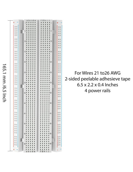 Kit de Cables Puente y Protoboard Deyue 830 Puntos