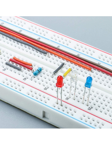 Kit de Cables Puente y Protoboard Deyue 830 Puntos