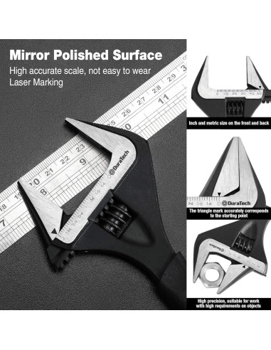 Llave Ajustable DURATECH 10" Acero CR-V Antideslizante