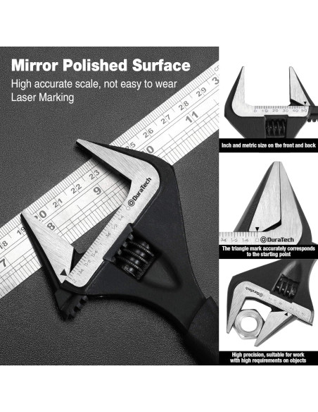 Llave Ajustable DURATECH 10" Acero CR-V Antideslizante