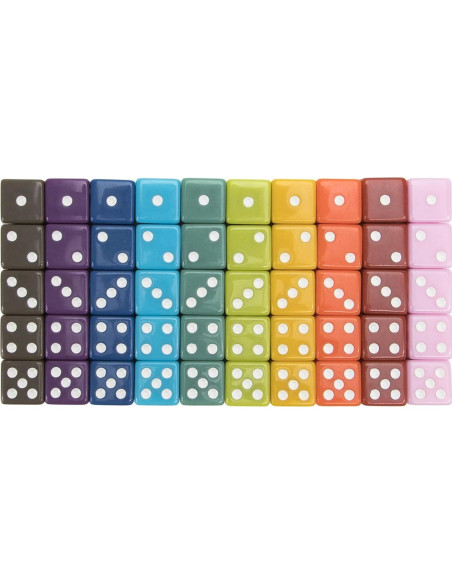 Paquete de 50 Dados Vintage de 16mm Brybelly para Juegos