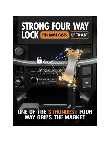 Soporte para teléfono móvil ToughTested Boom con portavasos